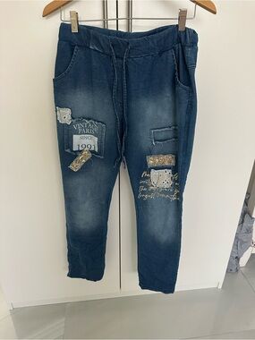 Vintage Paris Embellished Blue Women’s Jeans